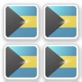 Hochglanzflagge des Bahamas Aufkleber (Vorderseite)