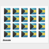Hochglanzflagge des Bahamas Quadratischer Aufkleber (Blatt)