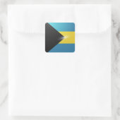 Hochglanzflagge des Bahamas Quadratischer Aufkleber (Tasche)