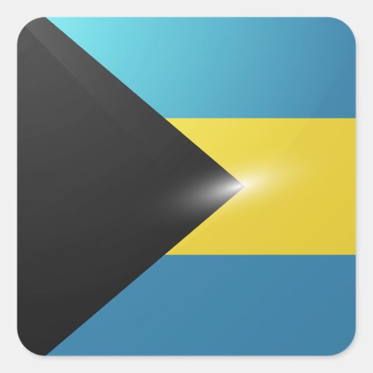 Hochglanzflagge des Bahamas Quadratischer Aufkleber (Vorderseite)