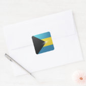 Hochglanzflagge des Bahamas Quadratischer Aufkleber (Umschlag)