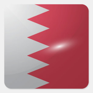 Hochglanzflagge des Bahrain-Quadrats Quadratischer Aufkleber