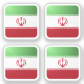 Hochglanzflagge des Iran Aufkleber (Vorderseite)