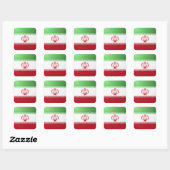 Hochglanzflagge des Iran Quadratischer Aufkleber (Blatt)