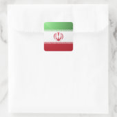 Hochglanzflagge des Iran Quadratischer Aufkleber (Tasche)