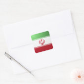 Hochglanzflagge des Iran Quadratischer Aufkleber (Umschlag)
