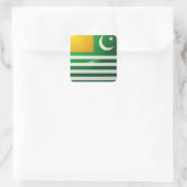 Hochglanzflagge des Kaschmirs Quadratischer Aufkleber (Tasche)