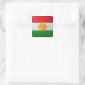 Hochglanzflagge des Kurdistans Quadratischer Aufkleber (Tasche)