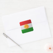 Hochglanzflagge des Kurdistans Quadratischer Aufkleber (Umschlag)
