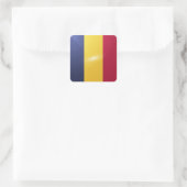 Hochglanzflagge des Tschad Quadratischer Aufkleber (Tasche)