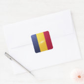 Hochglanzflagge des Tschad Quadratischer Aufkleber (Umschlag)