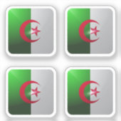 Hochglanzflagge in Algerien Aufkleber (Vorderseite)