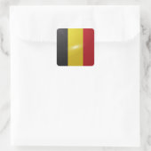Hochglanzflagge in Belgien Quadratischer Aufkleber (Tasche)