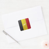 Hochglanzflagge in Belgien Quadratischer Aufkleber (Umschlag)
