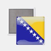 Hochglanzflagge in Bosnien Magnet (Vorderseite/Rückseite)