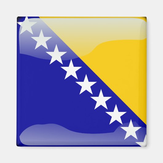 Hochglanzflagge in Bosnien Magnet (Vorne)