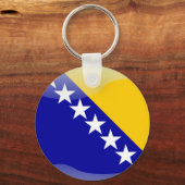Hochglanzflagge in Bosnien Schlüsselanhänger (Vorderseite)