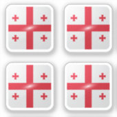 Hochglanzflagge in Georgia Aufkleber (Vorderseite)