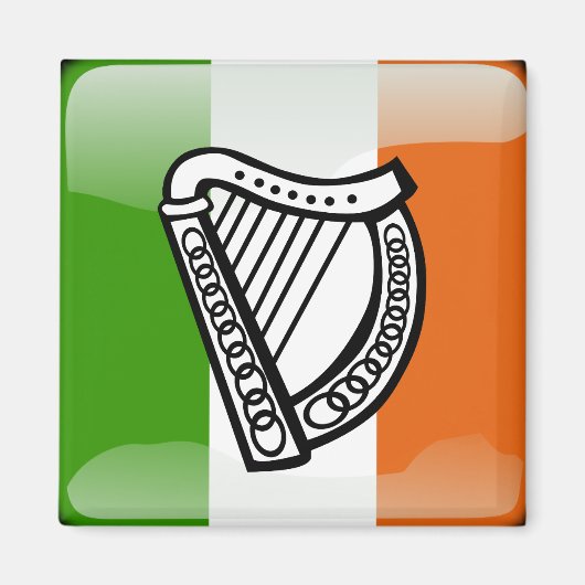 Hochglanzflagge in Irland Magnet (Vorne)