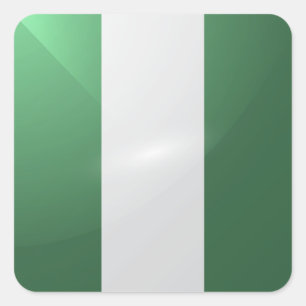 Hochglanzflagge in Nigeria Quadratischer Aufkleber