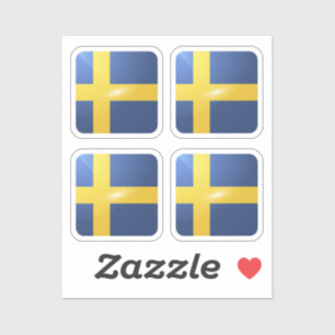 Hochglanzflagge in Schweden Aufkleber