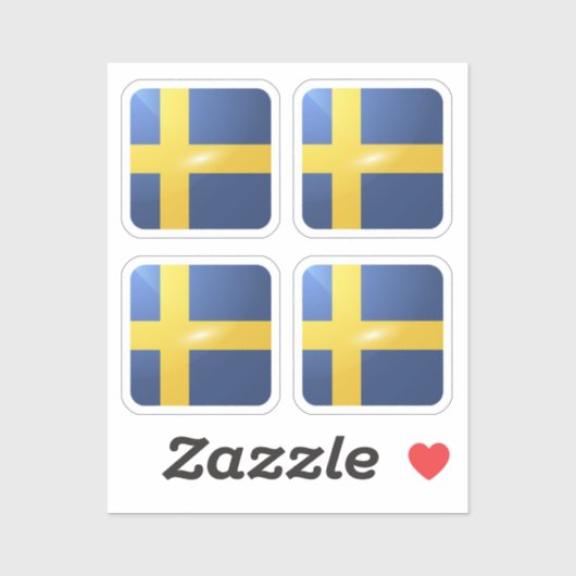 Hochglanzflagge in Schweden Aufkleber (Blatt)