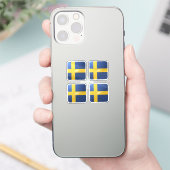 Hochglanzflagge in Schweden Aufkleber (Telefon)
