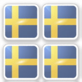 Hochglanzflagge in Schweden Aufkleber (Vorderseite)