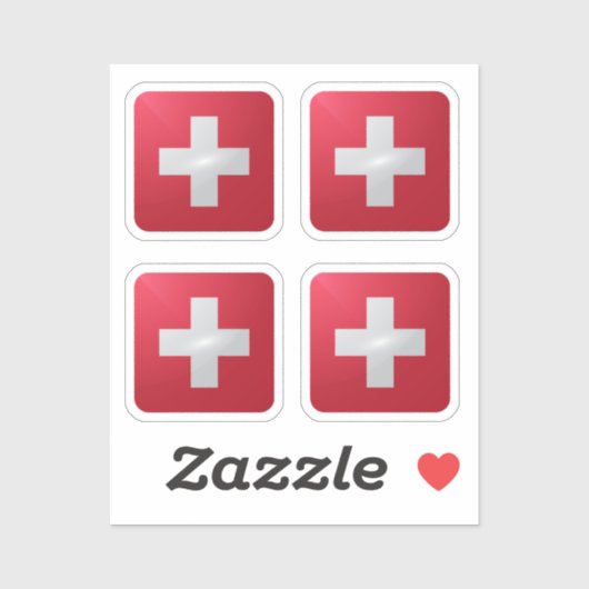 Hochglanzflagge Schweiz Aufkleber (Blatt)