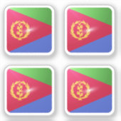 Hochglanzflagge von Eritrea Aufkleber (Vorderseite)