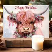 Hochglanzkühe im Wasserfarbenbereich Feiertagskarte