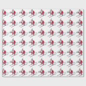 Hochglanzpapier für Santa Skiing Geschenkpapier (Flach)