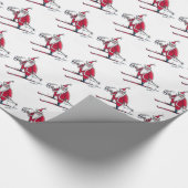 Hochglanzpapier für Santa Skiing Geschenkpapier (Ecke)