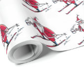 Hochglanzpapier für Santa Skiing Geschenkpapier (Rolleneckpunkt)
