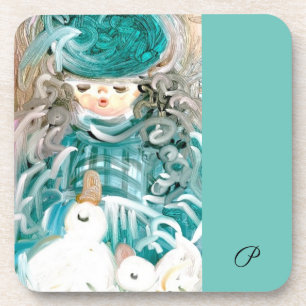 Hochglanzplastische Untersetzer mit Korkunterlage