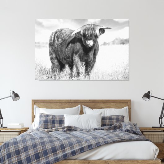 Hochglanzzunge schwarz-weiß leinwanddruck (Insitu (Schlafzimmer))