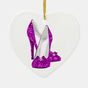Hochhackige Schuhe Stiletto Glitter Rosa Keramikornament