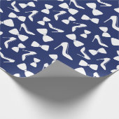 Hochheel- und Bow-Krawatte-Hochzeitsparenschiff Se Geschenkpapier (Ecke)