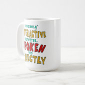 Hochinteraktiv, bis direkt angesprochen Lustig  Kaffeetasse (Vorderseite Links)