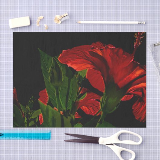 Hochkontrast-Hibisken-Blume Foto-Illustration Seidenpapier (Handwerk)