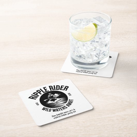 Hochkontrastkayaking-Bild Rechteckiger Pappuntersetzer (Vor Ort)