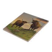 Hochkühe bei Sonnenuntergang Fliese (Seite)