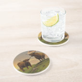 Hochkühe bei Sonnenuntergang Getränkeuntersetzer (Seite)