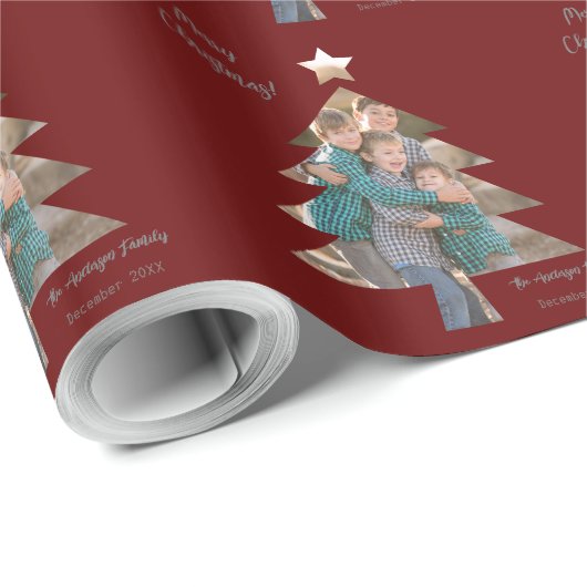 Hochladen des Familienbildes in eine Weihnachtsbau Geschenkpapier (Rolleneckpunkt)