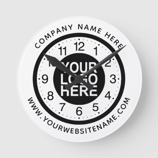 Hochladen des Firmenlogos Runde Wanduhr (Vorderseite)