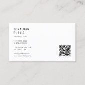 Hochladen des QR-Logos Moderner Eleganter Minimali Visitenkarte (Rückseite)