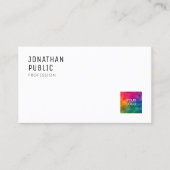 Hochladen des QR-Logos Moderner Eleganter Minimali Visitenkarte (Vorderseite)