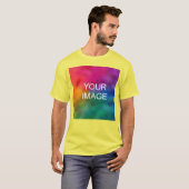 Hochladen des Textes Gelbe Vorlage für Foto-Logos  T-Shirt (Vorne ganz)