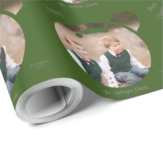 Hochladen Ihres Bildes in ein Weihnachtsbaumgrün Geschenkpapier (Rolleneckpunkt)