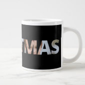 Hochladen Ihres Fotos in Text Christmas Black Jumbo-Tasse (Rechts)